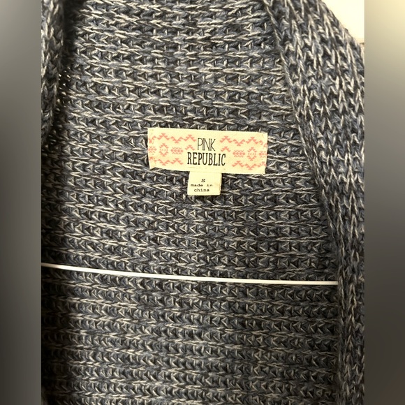 Pink Republic Asymmetrical Cardigan Knit Sweater Women’s Size S - Picture 3 of 6